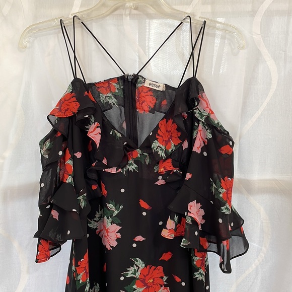 Essue Brand Jr’s Black floral Dress, Large - Picture 2 of 5